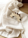 Oversized Brown & Cream Polka Dot Claw Clip