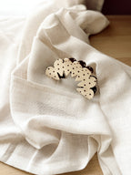 Oversized Brown & Cream Polka Dot Claw Clip