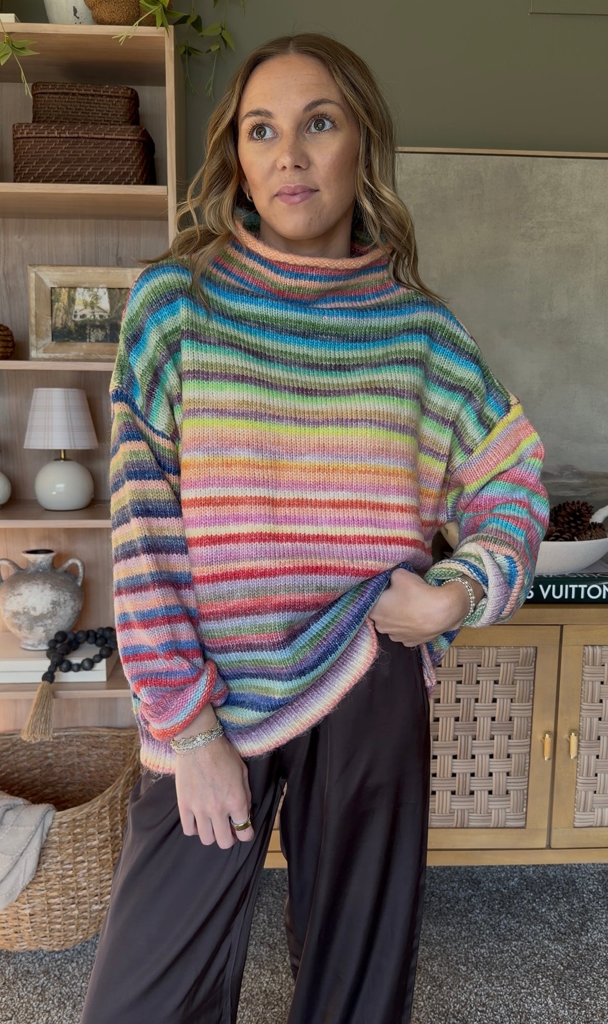 Rainbow Mockneck Sweater