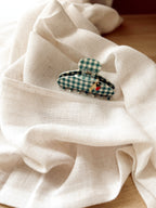Mini Blue Gingham Claw Clip