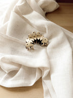 Mini Brown & Cream Polka Dot Claw Clip