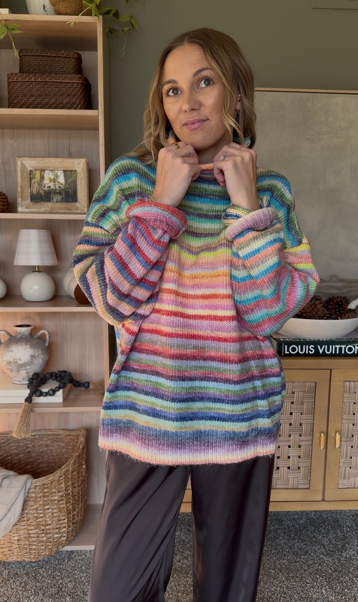 Rainbow Mockneck Sweater