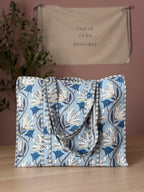 Blue Floral Quilted Bag