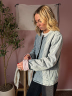 Rose Lined Denim Quilted Jacket