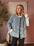 Rose Lined Denim Quilted Jacket