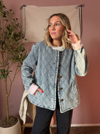 Rose Lined Denim Quilted Jacket
