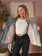 Rose Lined Denim Quilted Jacket