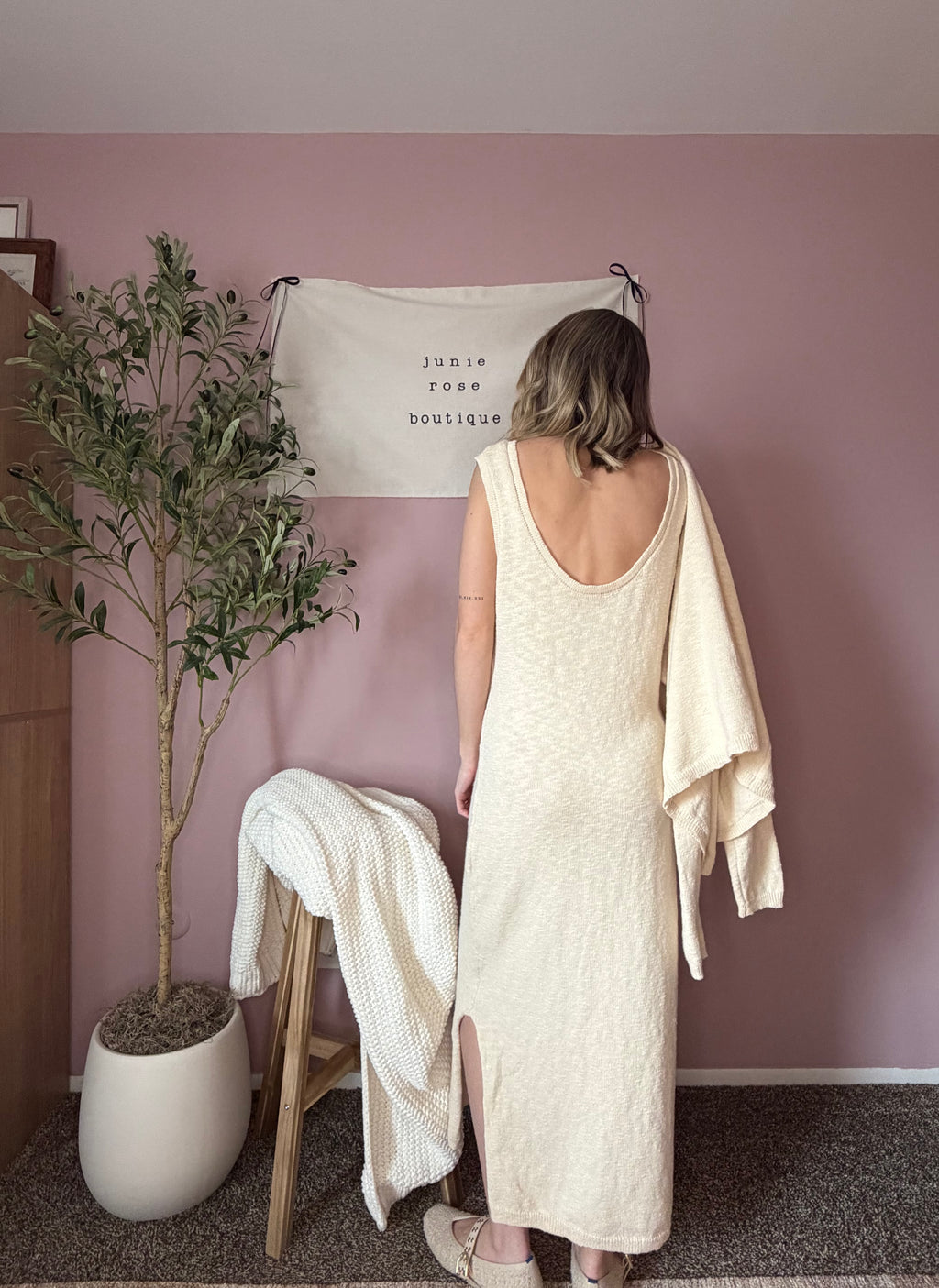 Sandstone Cardi and Dress Set