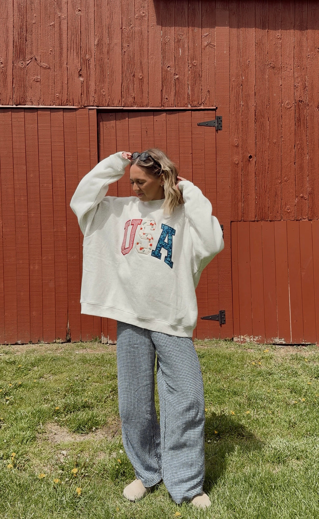 USA Patchwork Mockneck