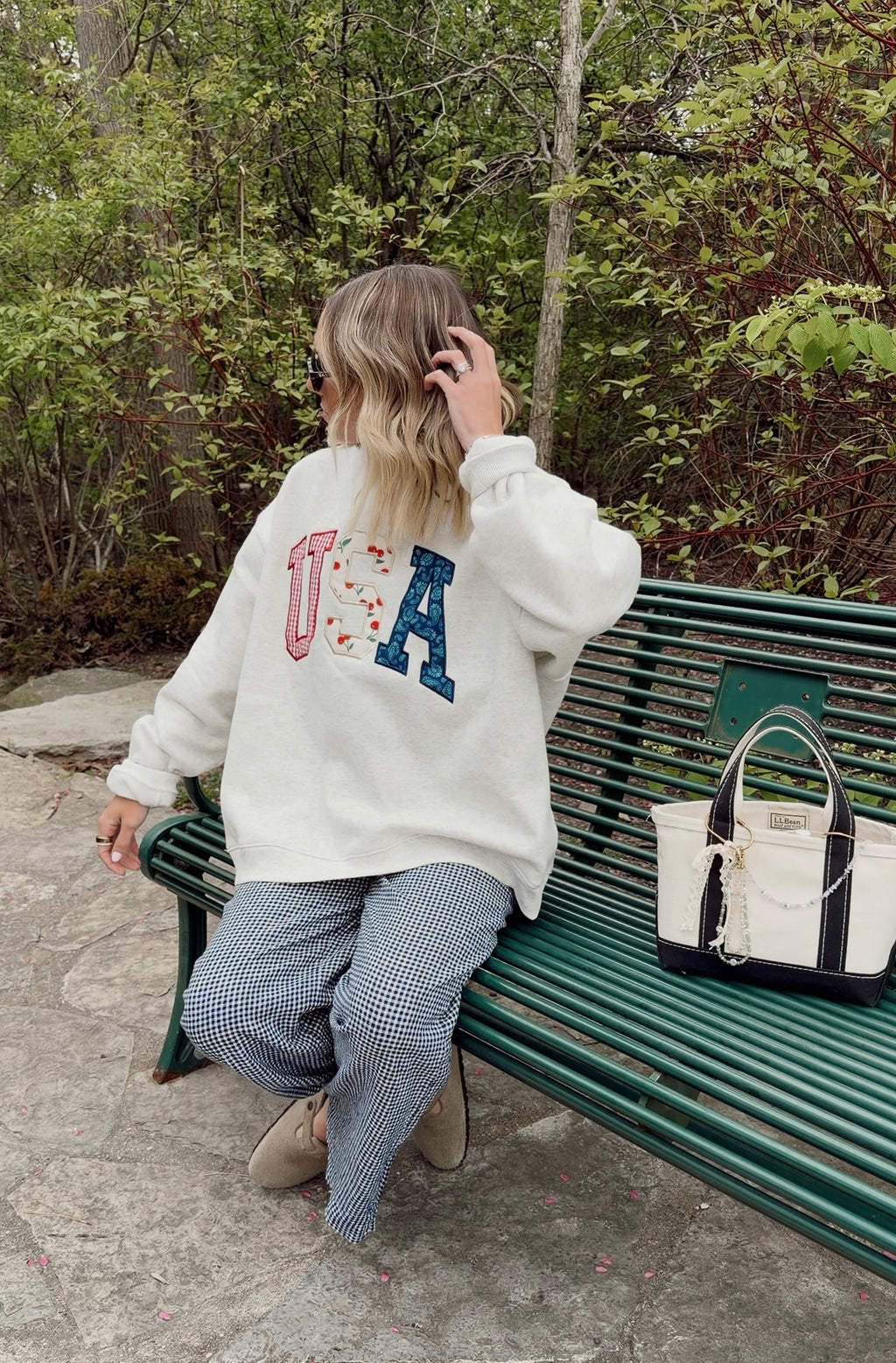 USA Patchwork Mockneck