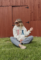USA Patchwork Mockneck